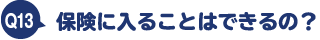保険に入ることはできるの?